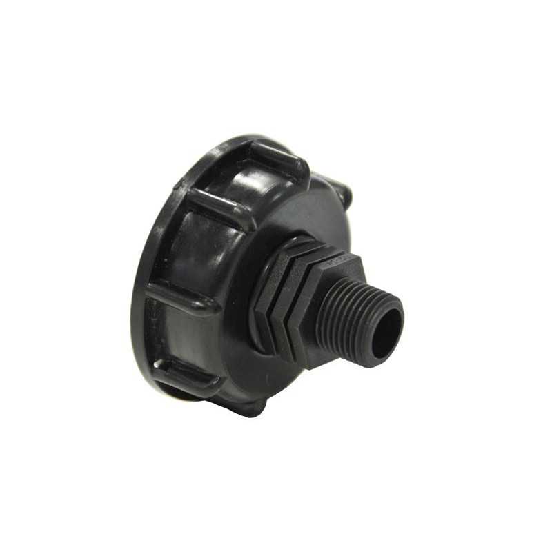 Raccordo S60x6 con attacco maschio filettato 1/2'' - 15x21 Raccordo S60x6 con attacco maschio filettato 1/2'' - 15x21