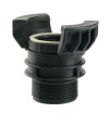 Half symmetrical fitting Guillemin, fireman, with male threaded socket lock in polypropylene