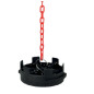 Symmetrical guillemin cap, fireman, lock and chain in polypropylene