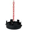 Symmetrical guillemin cap, fireman, lock and chain in polypropylene