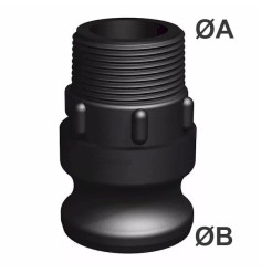 Male camlock coupling 1''1 / 4 - male thread 1''1 / 4 BSP