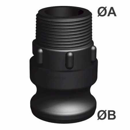 Male camlock coupling 1''1 / 4 - male thread 1''1 / 4 BSP