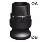 Male camlock - BSP polypropylene male threaded Male camlock - BSP polypropylene male threaded