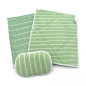 Kit of 1 bamboo microfiber cloth, 1 double-sided washcloth and 1 bamboo sponge
