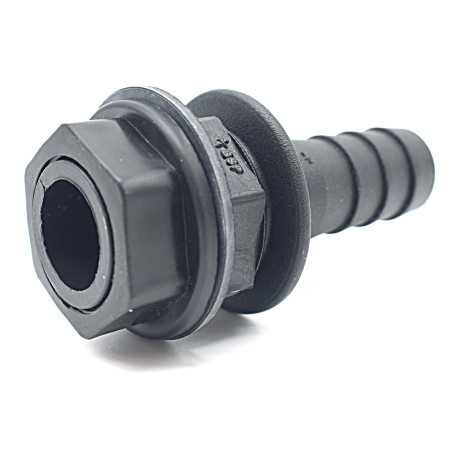 Overflow Straight Ribbed Fitting 19mm