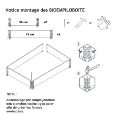 Square vegetable garden in natural wood 800x600mm