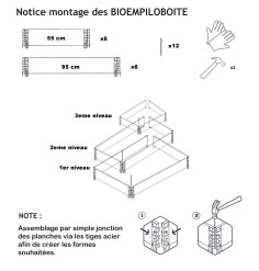 Réhausse de palette BIOEMPILOBOITE en bois naturel