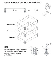 Réhausse de palette BIOEMPILOBOITE en bois naturel