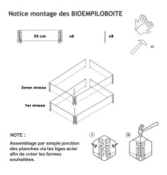 Réhausse de palette BIOEMPILOBOITE en bois naturel