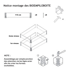 Réhausse de palette BIOEMPILOBOITE en bois naturel