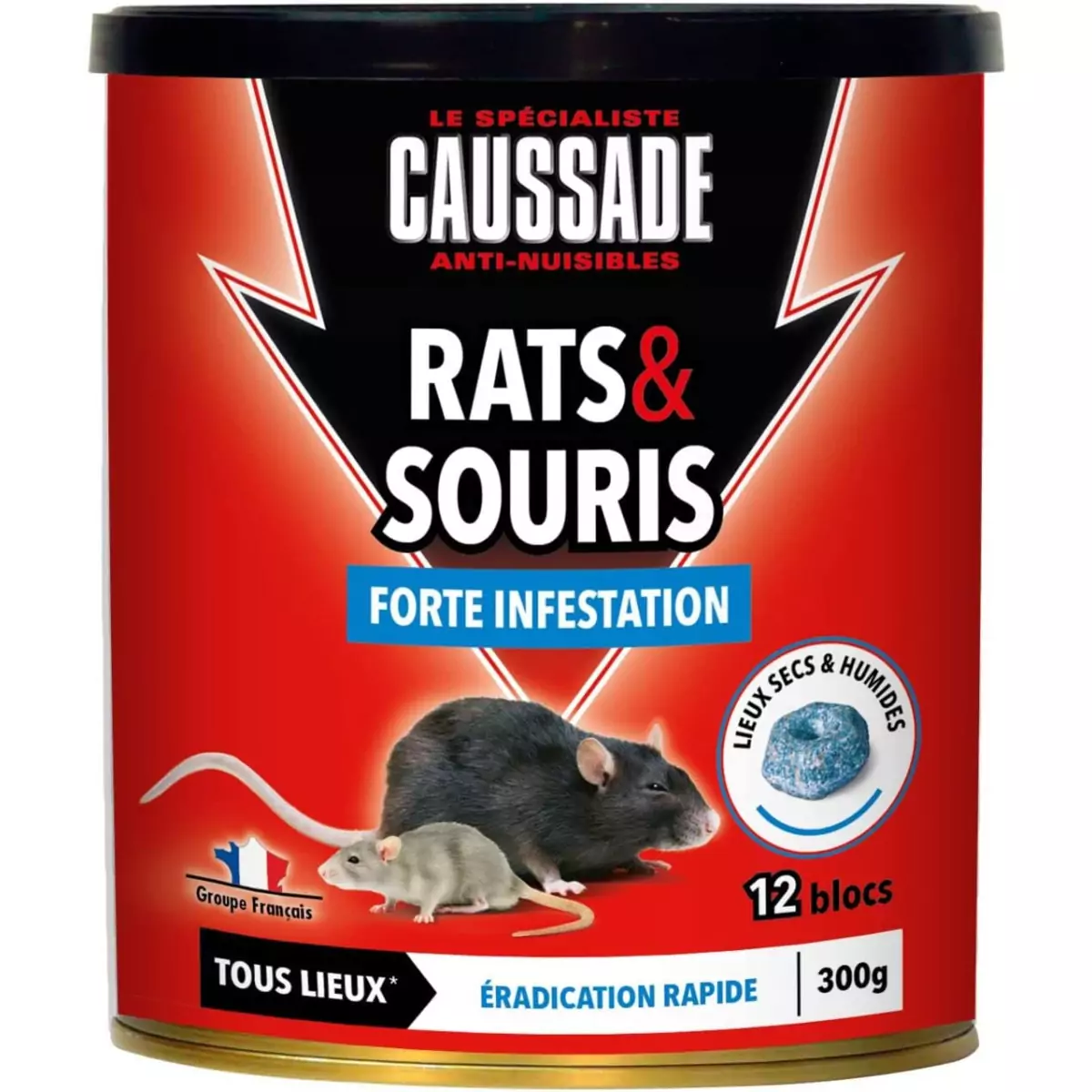 Caussade CARSBLBF300 Anti Rats & Souris, 15 Blocs