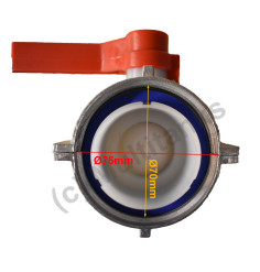 Product sheet Butterfly valve type A 2 inches with floating nut 70mm for Schutz tank