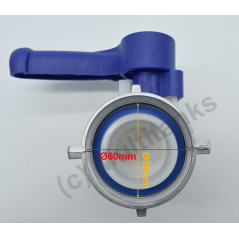 Butterfly Valve with Aluminium Floating Nut S60x6 for 1000 Litre IBC Tank