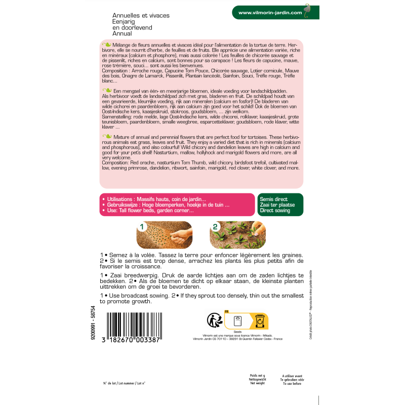 Mix Semi Per Tartarughe Di Terra ZOMA - 6 Erbe Con Tarassaco, Busta 15gr - Foto 7