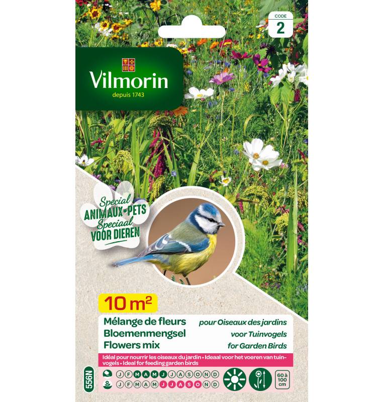 Mélange de graines fruits et insectes pour oiseaux du jardin 1,8