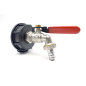 Ensemble raccord S60x6 et robinet de jardin en laiton pour cuve IBC