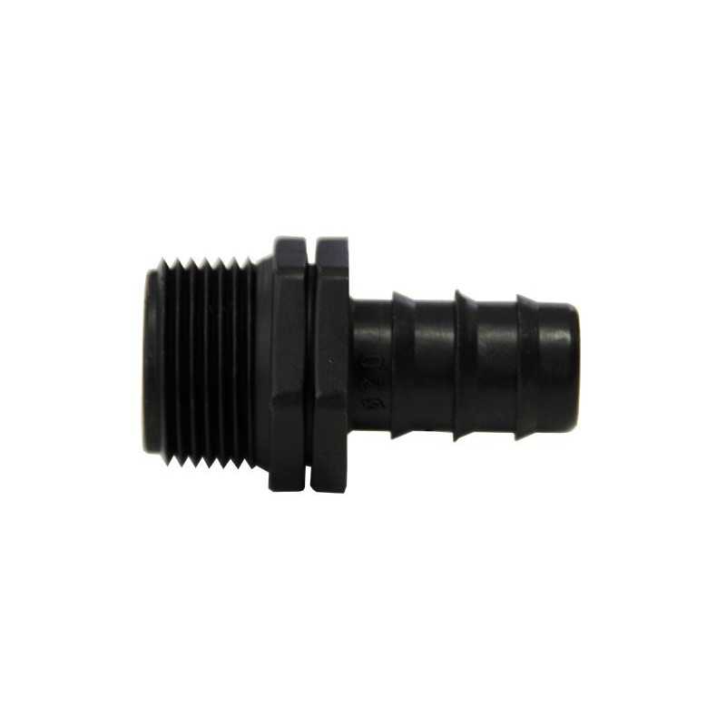 Nipplo maschio scanalato 20mm x 3/4'' Nipplo maschio scanalato 20mm x 3/4''