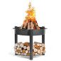 Raised garden brazier in steel MONTANA HIGH from 60 to 80cm in diameter with pyre