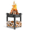 Raised garden brazier in steel MONTANA HIGH from 60 to 80cm in diameter with pyre