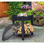 Braséro de jardin surélevé en acier MONTANA HIGH de 60 à 80cm de diamètre avec bûcher Braséro de jardin surélevé en acier MONTANA HIGH de 60 à 80cm de diamètre avec bûcher