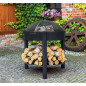 Raised garden brazier in steel MONTANA HIGH from 60 to 80cm in diameter with pyre