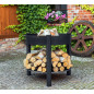 Raised garden brazier in steel MONTANA HIGH from 60 to 80cm in diameter with pyre
