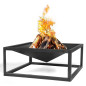 SQUARE steel garden brazier of 70x70 cm with high quality finish