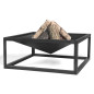 SQUARE steel garden brazier of 70x70 cm with high quality finish