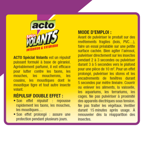 Acto Special Insectos Voladores Aerosol 400ml - Repelente Geraniol