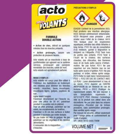 ACTO FLYING AEROSOL: Eliminatore di insetti volanti a doppia azione