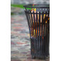 Brasero "FLAME": Cesta de fuego exterior de acero, diseñada para iluminar y calentar su jardín