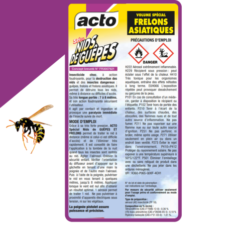 Aerosol ACTO Special NIDS DE GUEPES - Efficienza professionale - Made of France