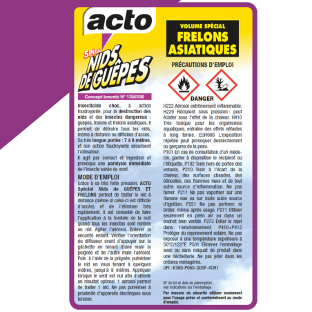 Aerosol ACTO Spezial NIDS DE GUEPES - Professionelle Effizienz - Made of France
