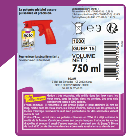 Aerosol ACTO Special NIDS DE GUEPES - Professional Efficiency - Made of France