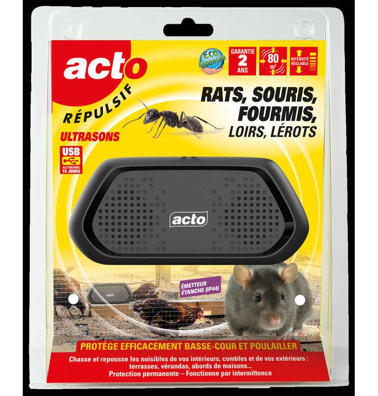 1 HEURE - Ultrason pour contre rongeurs, rats, souris adapté aux