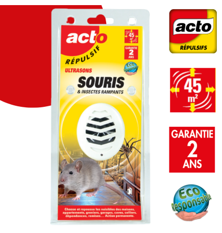 Répulsif Ultrason Araignée, Souris, Rat, Loir RETRO