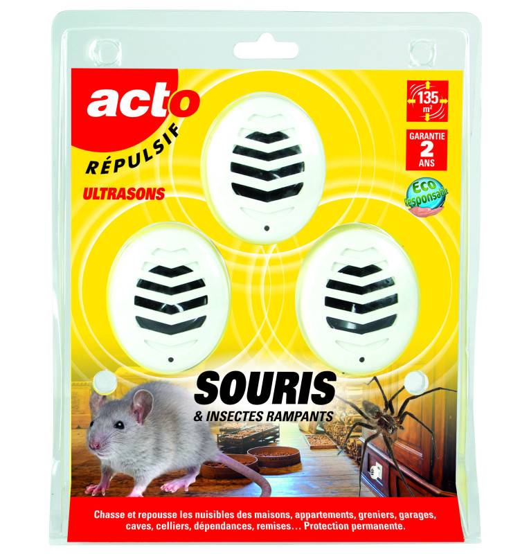 Ultrason Anti Souris Rats Tiques Puces Araignées Insectes Rampants  Stopmulti 280 lot de 2