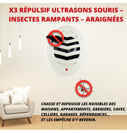 Répulsif à Ultrasons pour Parasites,électronique Dissuasion de Rat,Contrôle  des Parasites Rejet des Souris et des Rongeurs avec Lampes Stroboscopiques