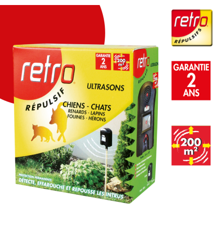 Répulsif ultrasons chiens, chats, renards, lapins, fouines et hérons -  RETRO - le Club