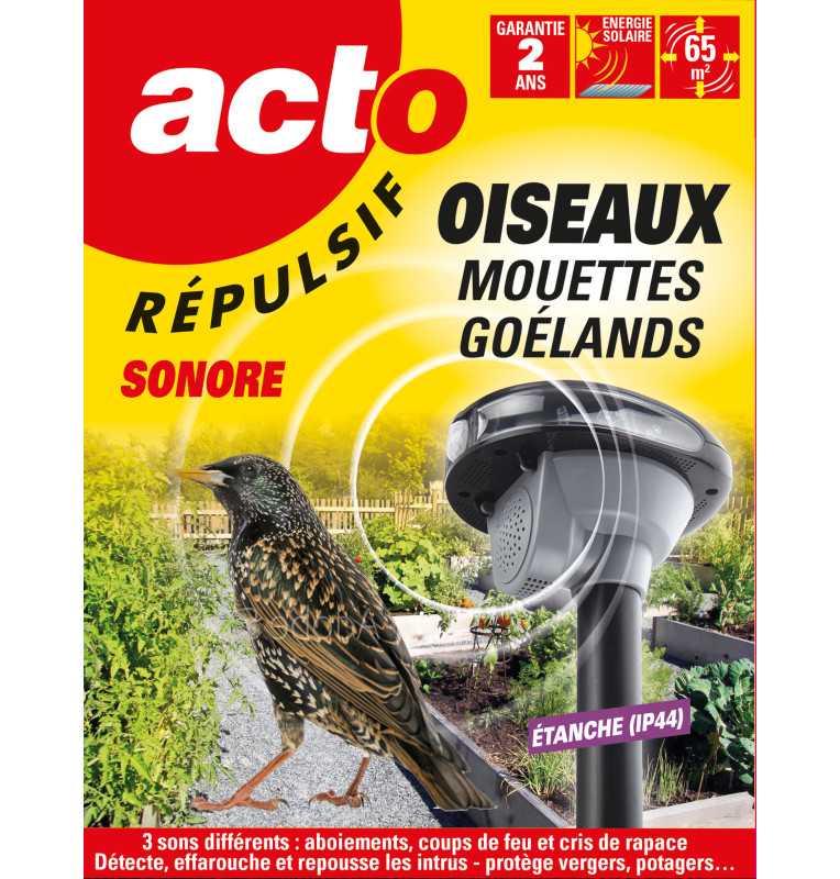 RETRO Répulsif SONORE OISEAUX – Protection Jardin contre Mouettes