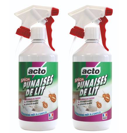 Lot de 2 spray anti-punaises de lits, foudroyant