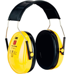 Casque antibruit jaune, Protection auditive 3M PELTOR, Casque Optime haute visibilité, Conception ergonomique PELTOR.