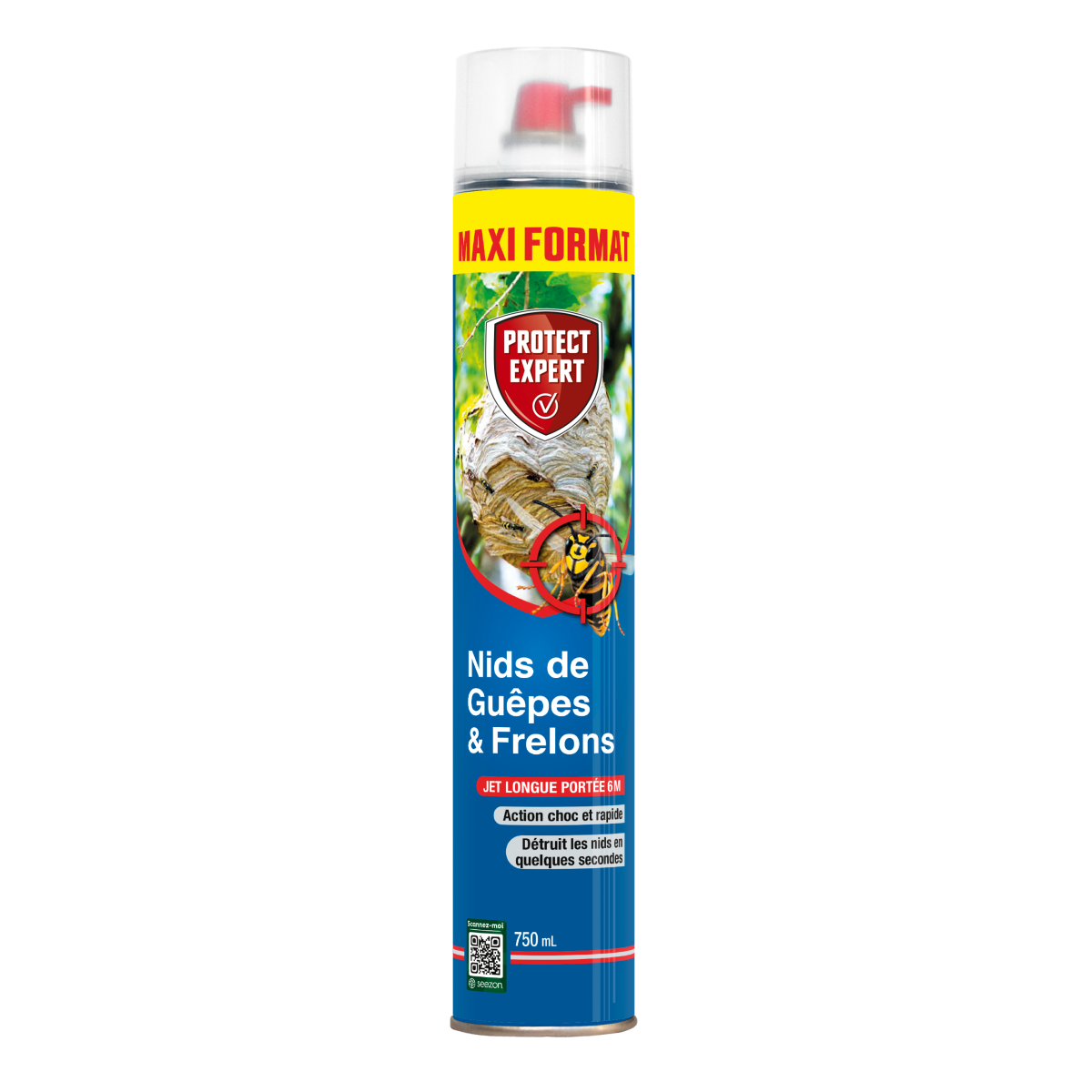 Aérosol 750ml Nids Guêpes Frelons PROTECT EXPERT GUEP750