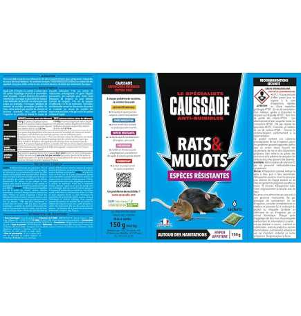 CAUSSADE CARMUPT600 Anti Rats et Mulots Efficacité Maximale Forte Appétence  Prêt A L'Emploi
