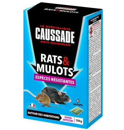 Packaging Caussade Anti Rats & Mulots 150 g