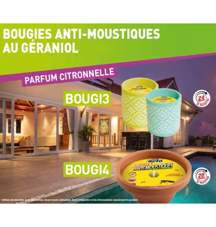 Bougie anti-moustique au géraniol