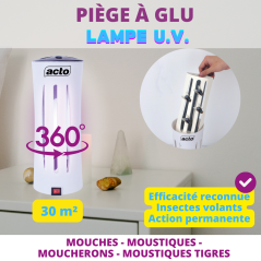 Piège à Glu avec Lampe U.V. ACTO - Protection Efficace contre les Insectes