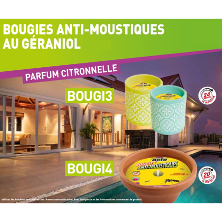 Candele al geraniolo e citronella - protezione naturale contro le zanzare