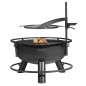 Gartenfeuerstelle mit multifunktionalem Gitter 80cm "BANDITO" 70cm Gitter