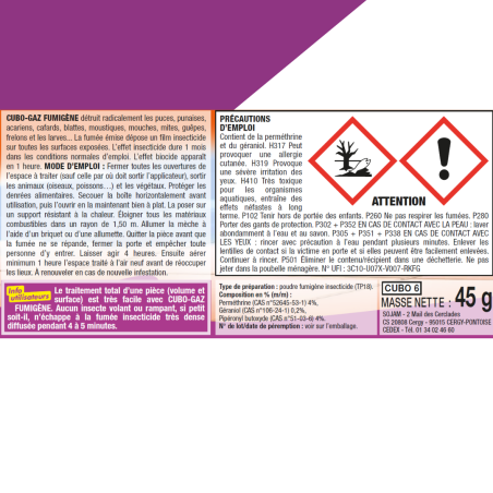 Set of 4 boxes ACTO CUBO GAS - Multipurpose Insecticide Smoke | Made in France